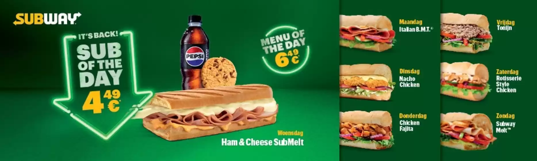 Catalogus van Subway in Maassluis | Sub Of The Day | 2026-04-01T00:00:00.000Z - 2026-04-15T00:00:00.000Z