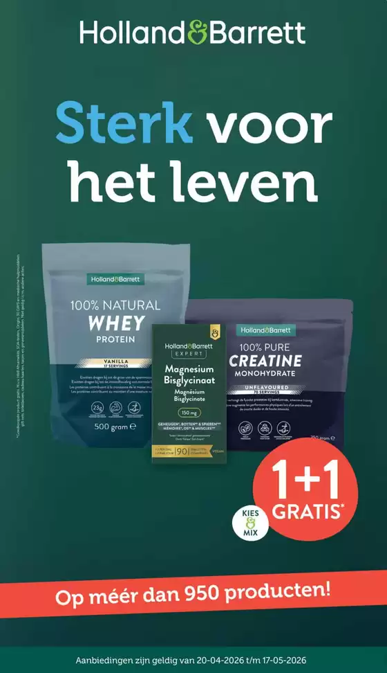 Catalogus van Holland & Barrett in Kornwerderzand | Holland Barrett folder | 2026-04-20T00:00:00.000Z - 2026-05-17T00:00:00.000Z