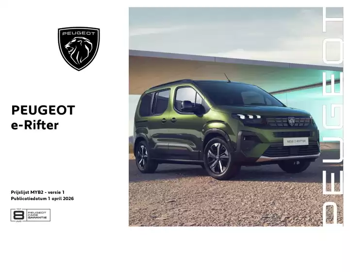 Catalogus van Peugeot | 25 prijzen specificaties e rifter | 2026-05-04T00:00:00.000Z - 2026-05-18T00:00:00.000Z