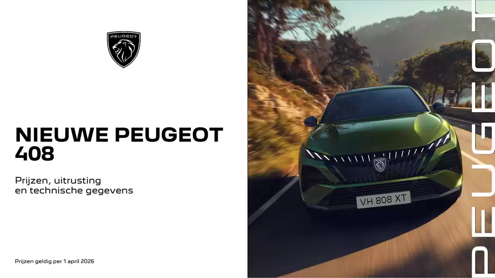 Catalogus van Peugeot | 26 Prijzen en specificaties Peugeot nieuwe 408 | 2026-05-04T00:00:00.000Z - 2026-05-18T00:00:00.000Z