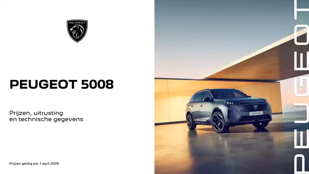 Catalogus van Peugeot | 26 Prijzen en specificaties Peugeot 5008 | 2026-05-04T00:00:00.000Z - 2026-05-18T00:00:00.000Z