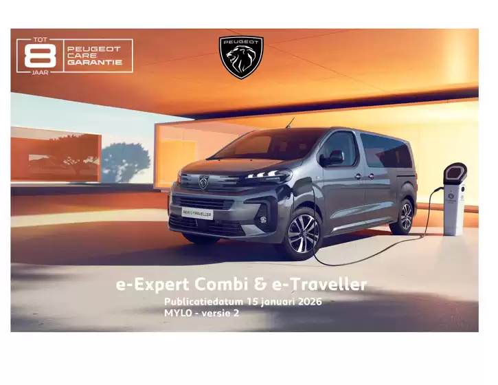 Catalogus van Peugeot | 26 prijzen specificaties e expert combi e traveller | 2026-05-04T00:00:00.000Z - 2026-05-18T00:00:00.000Z