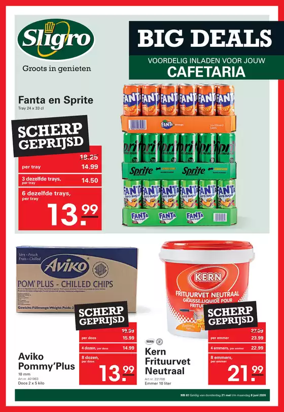 Catalogus van Sligro | Big deals cafetaria 07 2026 | 2026-05-21T00:00:00.000Z - 2026-06-08T00:00:00.000Z