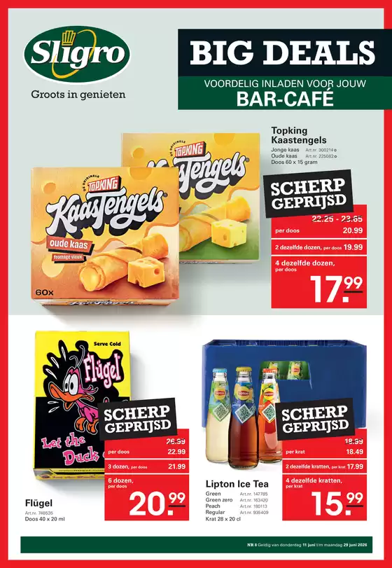 Catalogus van Sligro in Spaarndam | Big deals bar cafe 08 2026 | 2026-06-11T00:00:00.000Z - 2026-06-29T00:00:00.000Z