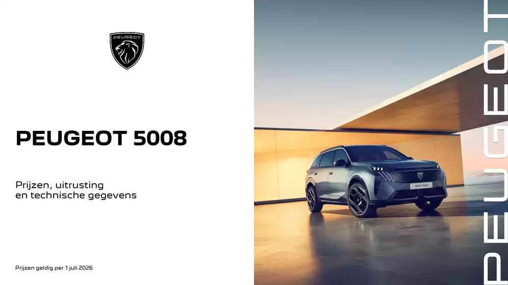 Peugeot folder in Almelo | 26 Prijzen en specificaties Peugeot 5008 | 2026-07-01T00:00:00.000Z - 2026-07-15T00:00:00.000Z