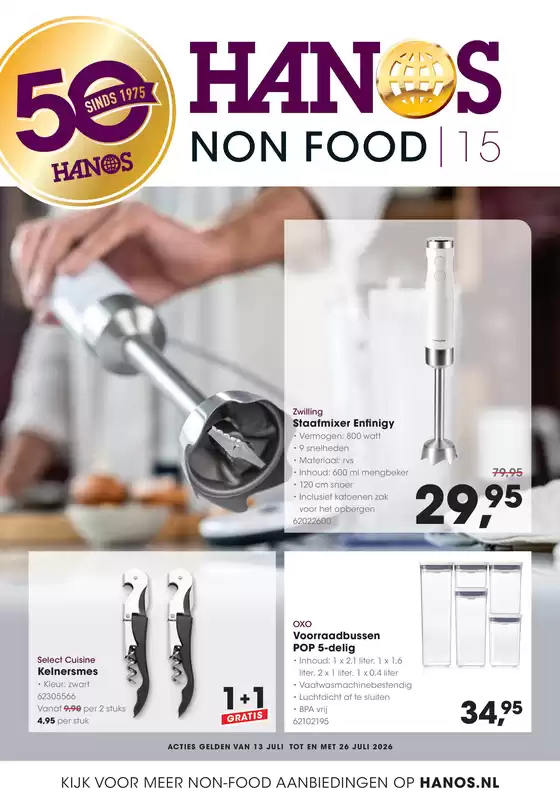 HANOS folder in Wapenveld | HANOS Courant 15 Non-food | 2026-07-13T00:00:00.000Z - 2026-07-26T00:00:00.000Z