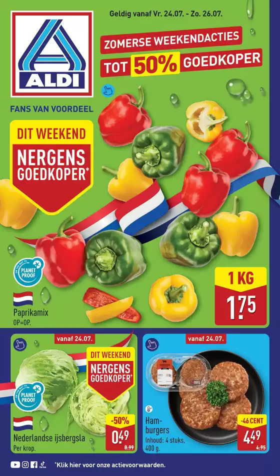 Aldi folder in Landsmeer | Geweldige kortingen op geselecteerde producten | 2026-07-24T00:00:00.000Z - 2026-07-26T00:00:00.000Z