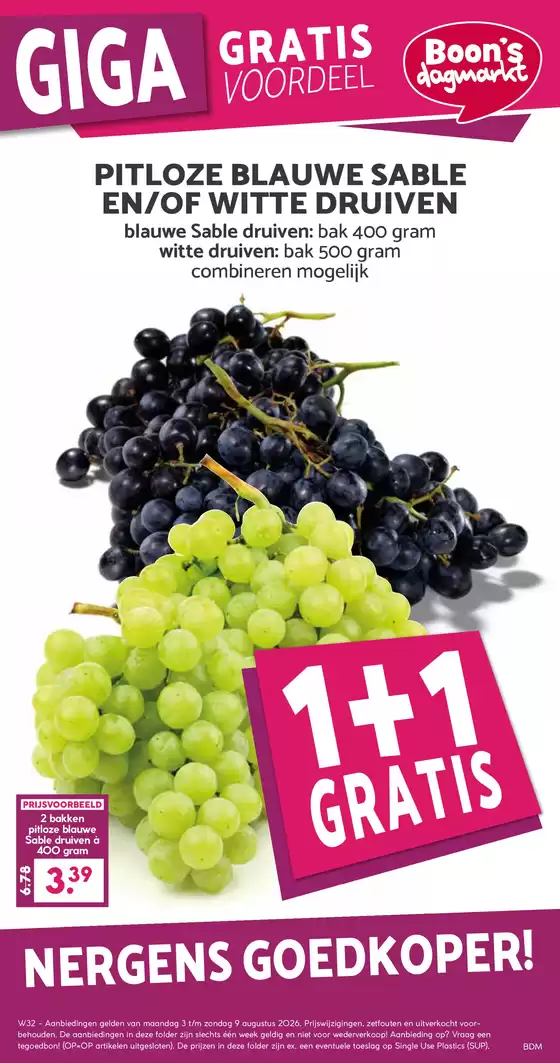 Catalogus van Boon's Markt | Topdeals en kortingen | 2026-08-03T00:00:00.000Z - 2026-08-09T00:00:00.000Z