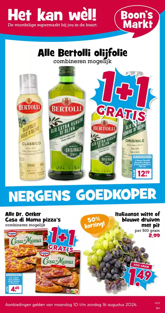 Catalogus van Boon's Markt | Geweldige kortingen op geselecteerde producten | 2026-08-10T00:00:00.000Z - 2026-08-16T00:00:00.000Z