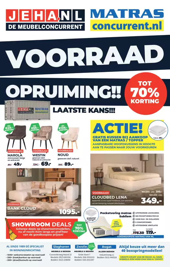 Catalogus van Matrasconcurrent in Woerden | Voorraad Opruming!! | 2026-08-20T00:00:00.000Z - 2026-08-30T00:00:00.000Z