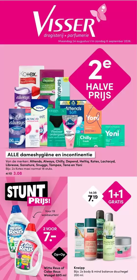 Catalogus van Drogisterij Visser in Dronten | Drogisterij Visser folder | 2026-08-24T00:00:00.000Z - 2026-09-06T00:00:00.000Z