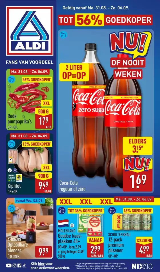 Catalogus van Aldi | Kortingen en acties | 2026-08-31T00:00:00.000Z - 2026-09-06T00:00:00.000Z