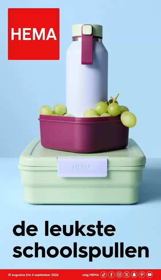 Catalogus van Hema in Bornwird | Hema folder | 2026-08-31T00:00:00.000Z - 2026-09-06T00:00:00.000Z