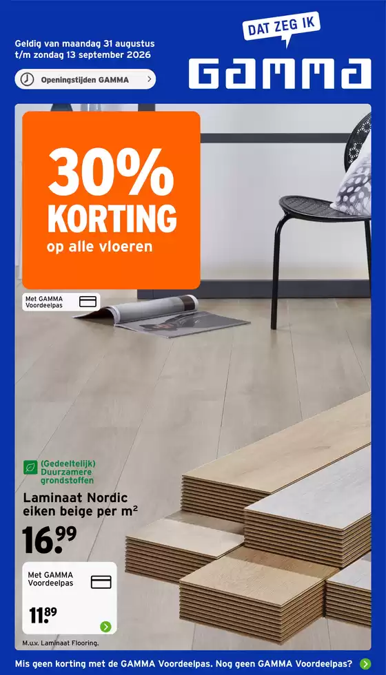 Catalogus van Gamma in Rottevalle | Geweldig aanbod voor koopjesjagers | 2026-08-31T00:00:00.000Z - 2026-09-13T00:00:00.000Z