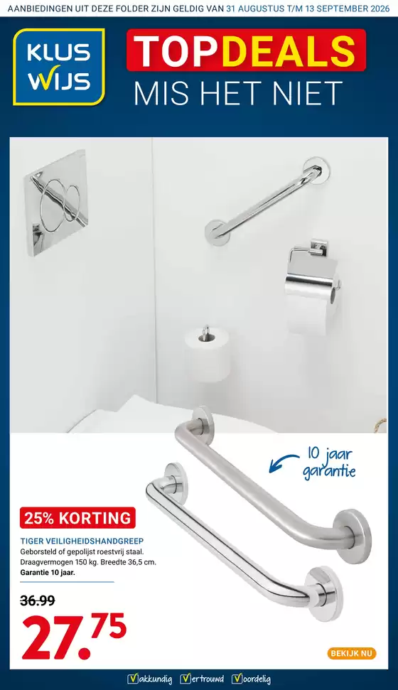 Catalogus van Kluswijs in Echteld | Geweldige kortingen op geselecteerde producten | 2026-08-31T00:00:00.000Z - 2026-09-13T00:00:00.000Z