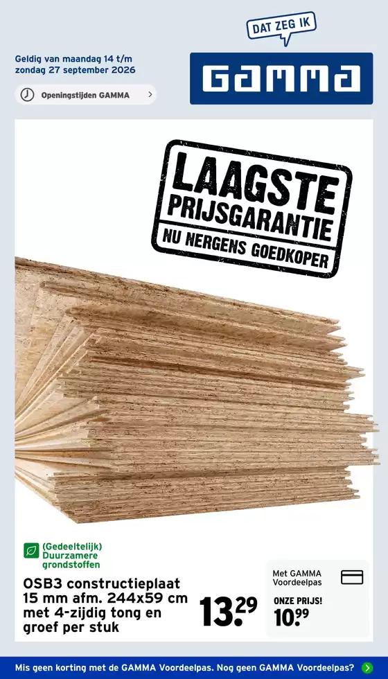 Catalogus van Gamma | Aantrekkelijke speciale aanbiedingen voor iedereen | 2026-09-14T00:00:00.000Z - 2026-09-27T00:00:00.000Z
