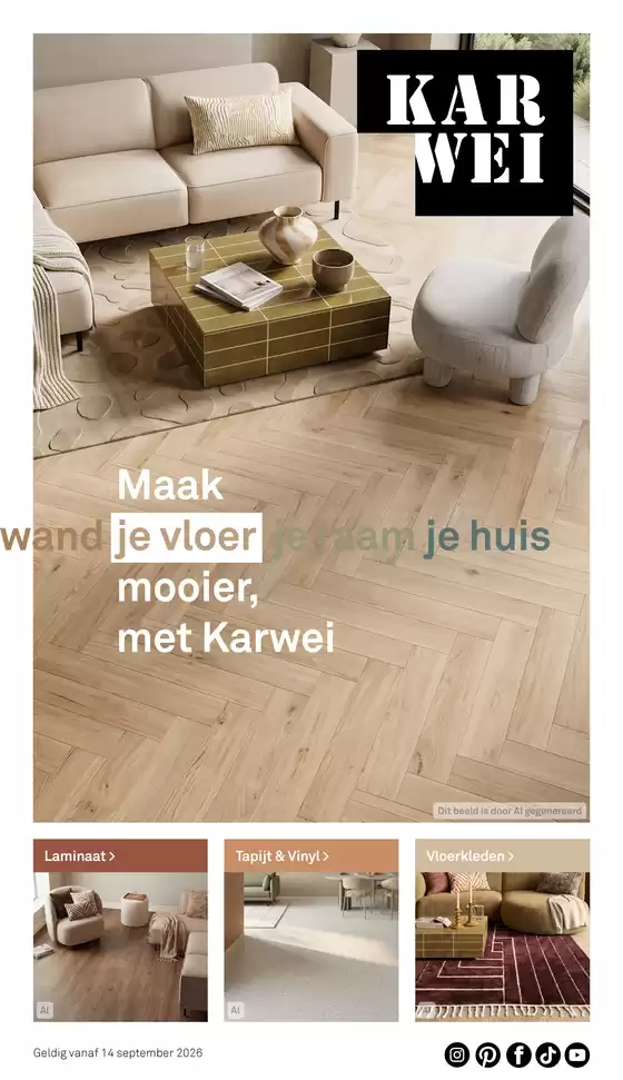 Catalogus van Karwei in Bredevoort | Maak je vloer mooier met Karwei | 2026-09-18T00:00:00.000Z - 2026-10-02T00:00:00.000Z