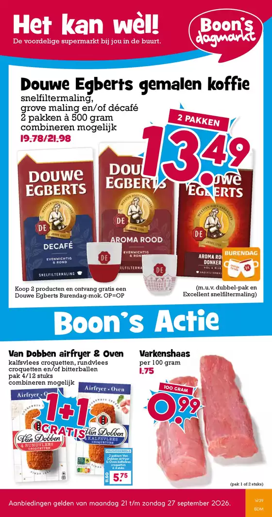 Catalogus van Boon's Markt | Speciale aanbiedingen voor u | 2026-09-21T00:00:00.000Z - 2026-09-27T00:00:00.000Z