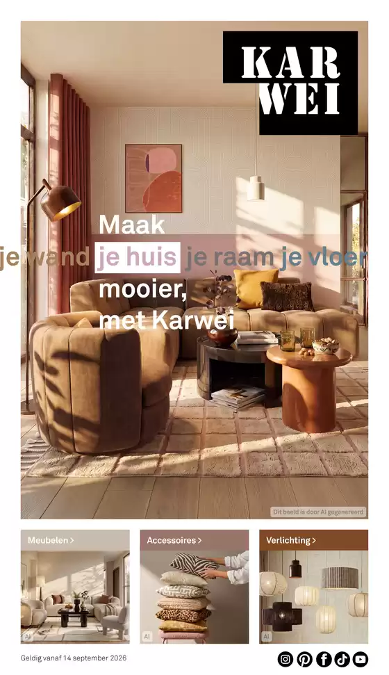 Catalogus van Karwei in Bredevoort | Maak je huis mooier met Karwei | 2026-09-18T00:00:00.000Z - 2026-10-02T00:00:00.000Z