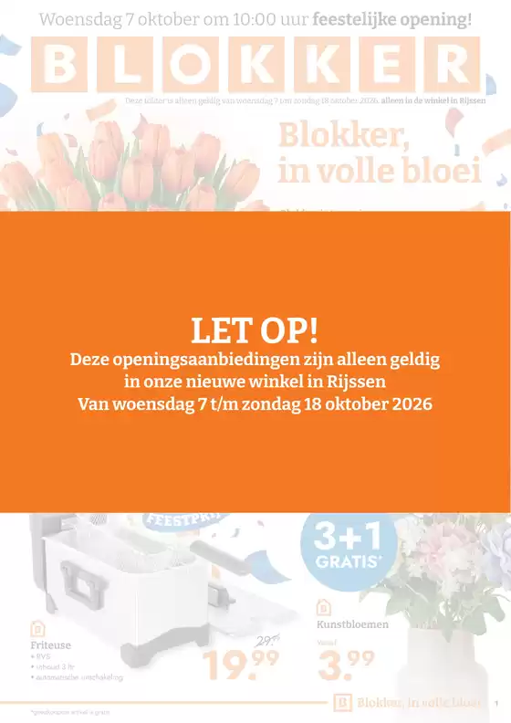 Blokker folder in Bergen op Zoom | Blokker - Blokker Openingsfolder Rijssen 2026 | 2026-10-07T00:00:00.000Z - 2026-10-18T00:00:00.000Z