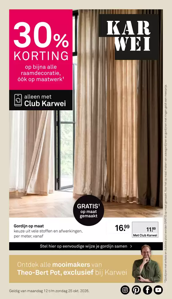 Karwei folder in Alphen aan den Rijn | Bekijk de nieuwe folder vol scherpe aanbiedingen | 2026-10-12T00:00:00.000Z - 2026-10-25T00:00:00.000Z