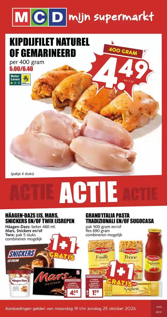 Catalogus van MCD Supermarkt | Geweldig aanbod voor koopjesjagers | 2026-10-19T00:00:00.000Z - 2026-10-25T00:00:00.000Z