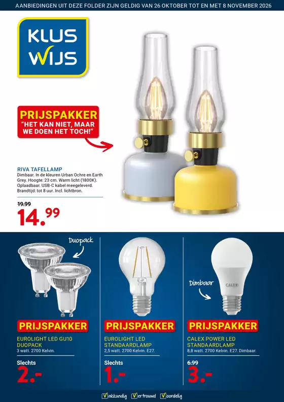 Catalogus van Kluswijs | Onze beste deals voor u | 2026-10-26T00:00:00.000Z - 2026-11-08T00:00:00.000Z