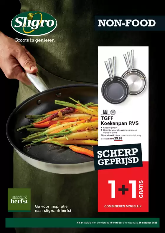 Catalogus van Sligro in Eerste Exloërmond | Non food 14 2026 | 2026-10-15T00:00:00.000Z - 2026-10-26T00:00:00.000Z