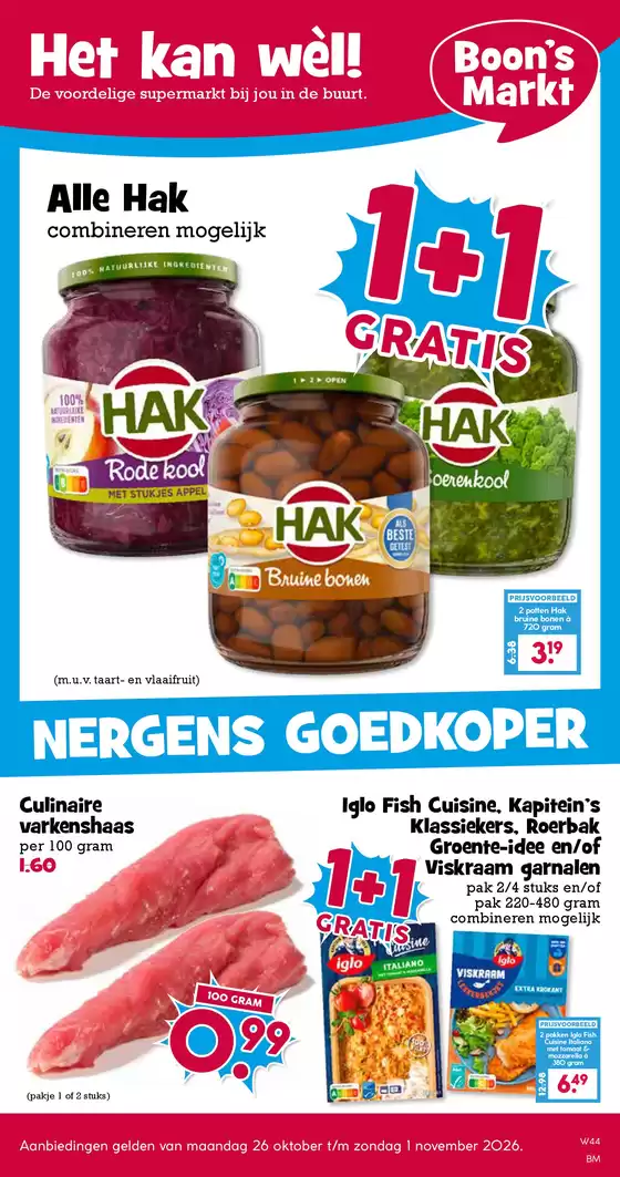Catalogus van Boon's Markt | Actuele koopjes en aanbiedingen | 2026-10-26T00:00:00.000Z - 2026-11-01T00:00:00.000Z