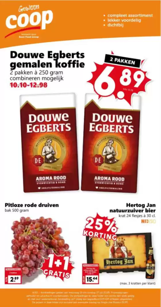 Catalogus van Coop in Wageningen | Douwe Egberts gemalen koffie | 2025-07-21T00:00:00.000Z - 2025-07-27T00:00:00.000Z