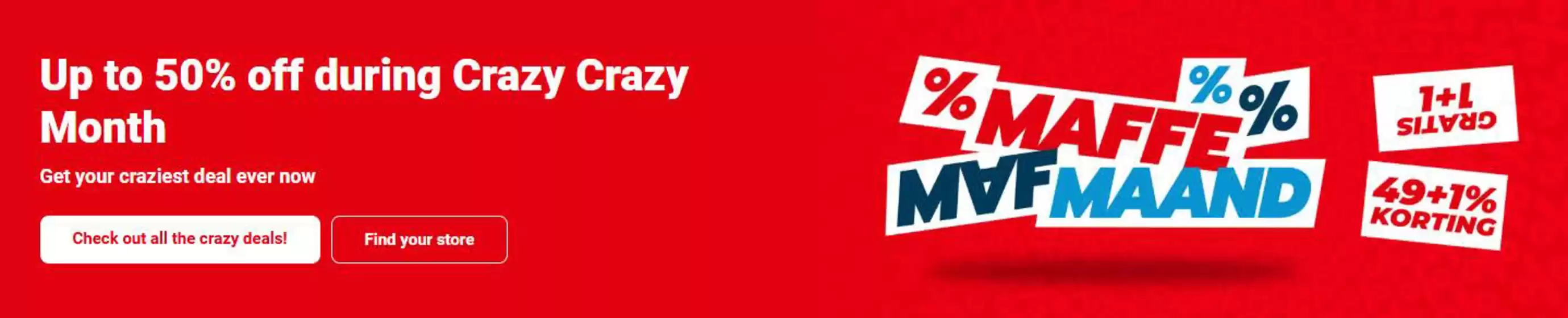 Tot 50% korting tijdens de Maffe Maf Maand