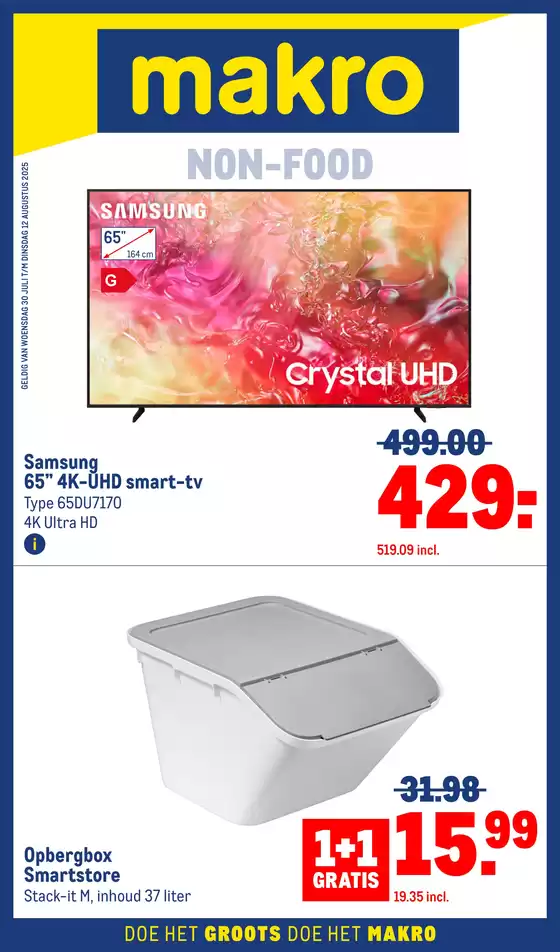 Catalogus van Makro in Haarlem | Non-Food | 2025-07-30T00:00:00.000Z - 2025-08-12T00:00:00.000Z