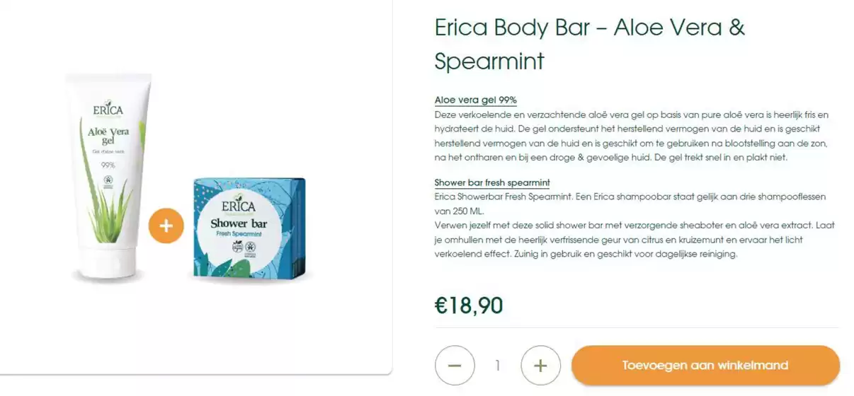 Erica Body Bar – Aloe Vera & Spearmint