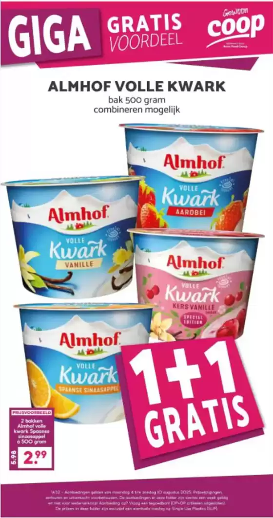 Catalogus van Coop in Ees | 1 + 1 Gratis | 2025-08-04T00:00:00.000Z - 2025-08-10T00:00:00.000Z