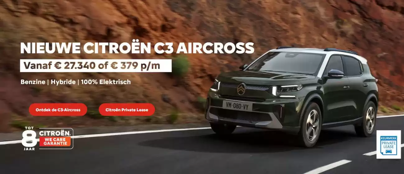 Catalogus van Citroën in Heerlen | Nieuwe citroën c3 aircross | 2025-08-06T00:00:00.000Z - 2025-08-31T00:00:00.000Z