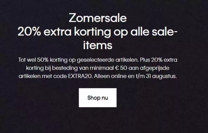 Zomersale 20% extra korting op alle sale-items