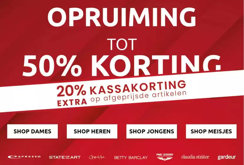 Opruiming tot 50% korting