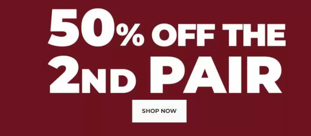 50% off the 2nd pair