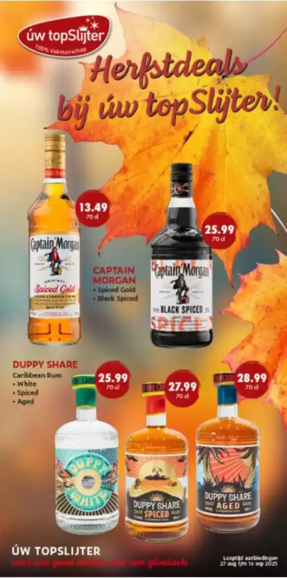 Catalogus van Úw topSlijter in Tilburg | Herfstdeals bij úw top Slijter! | 2025-08-25T00:00:00.000Z - 2025-09-16T00:00:00.000Z
