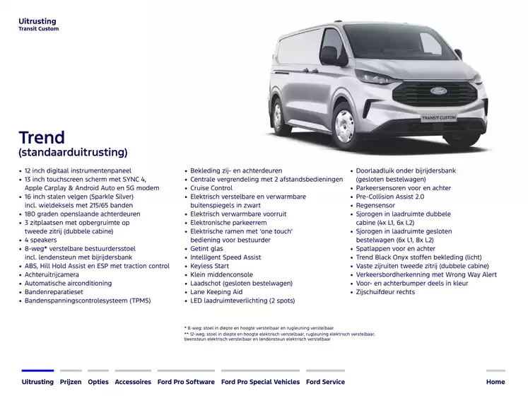 PL new transit custom levering 2025