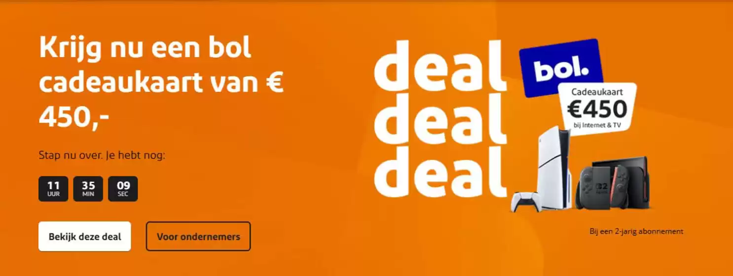 Krijg nu een bol cadeaukaart van € 450,-