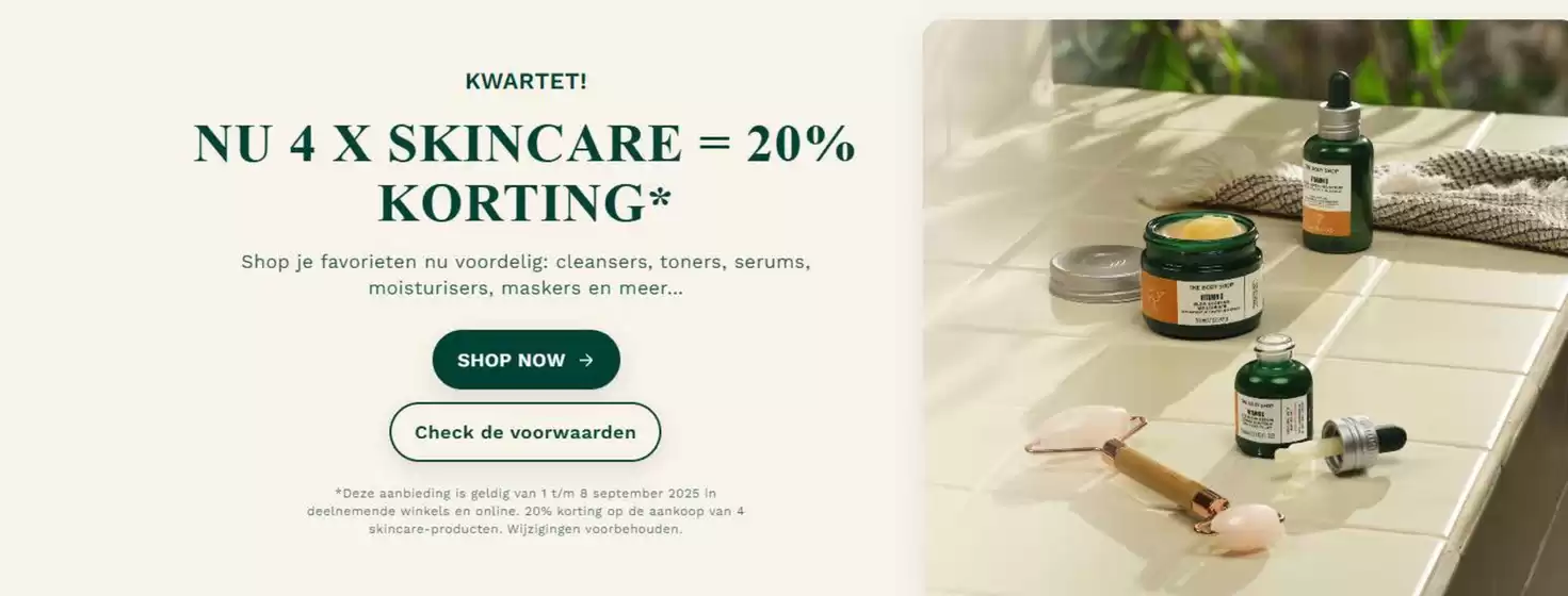 Nu 4 x skincare = 20% Korting*