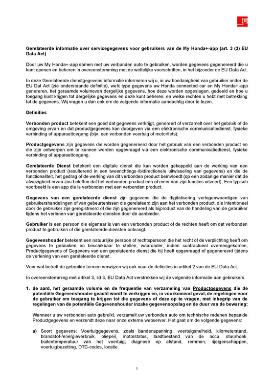 Catalogus van Honda in Tiel | NETHERLANDS My Honda+ app final.pdf | 2025-09-06T00:00:00.000Z - 2026-09-06T00:00:00.000Z