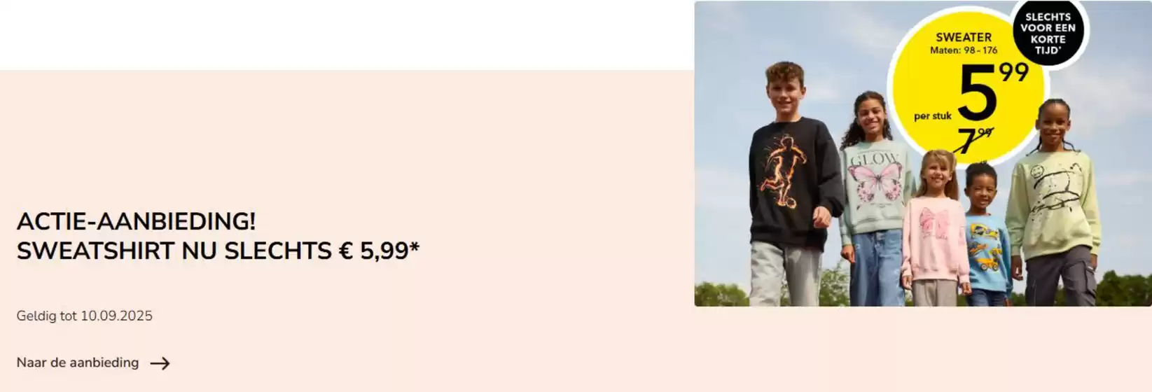 Catalogus van Takko fashion in Roosendaal | Actie-aanbieding! Sweatshirt nu slechts € 5,99* | 2025-09-09T00:00:00.000Z - 2025-09-10T00:00:00.000Z