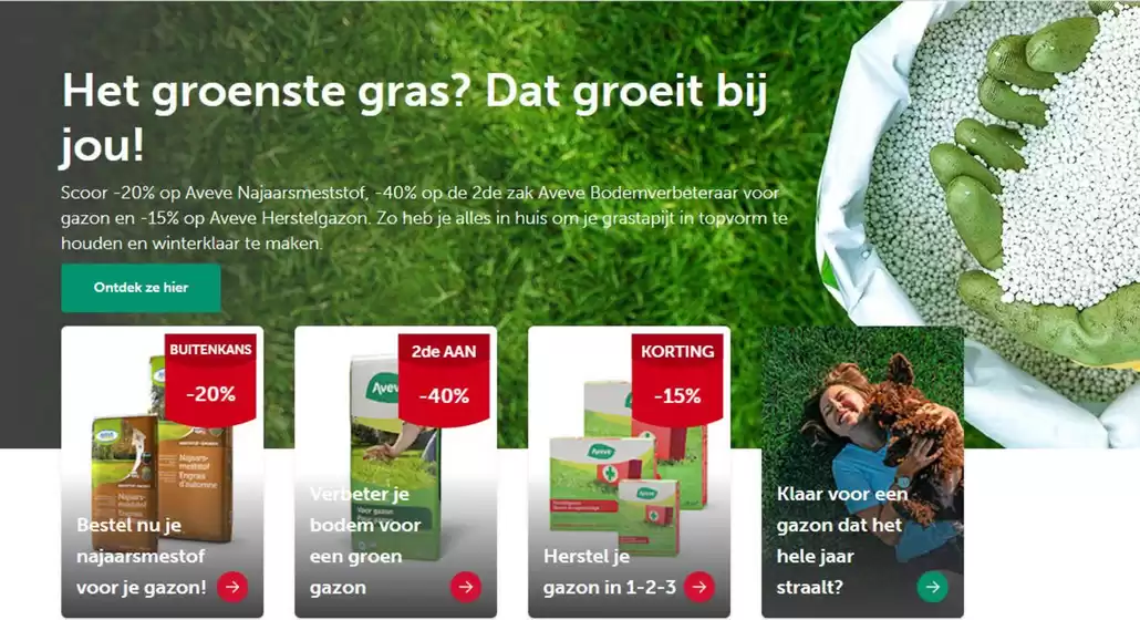 Catalogus van Aveve | Het groenste gras? Dat groeit bij jou! | 2025-09-10T00:00:00.000Z - 2025-09-24T00:00:00.000Z