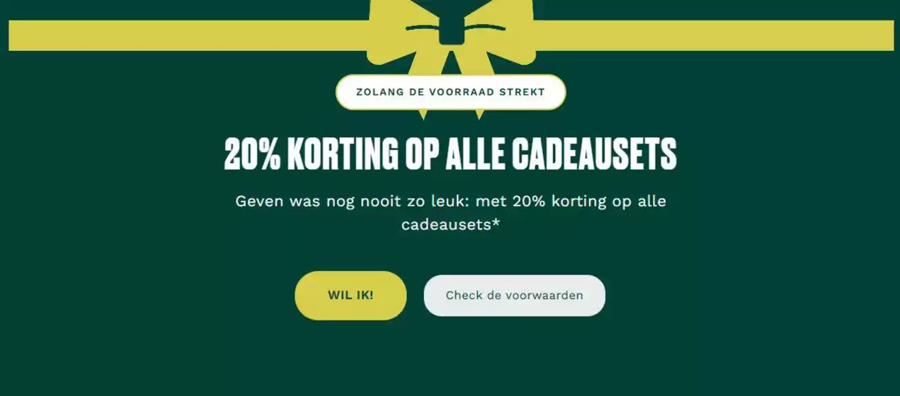 20% korting op alle cadeausets