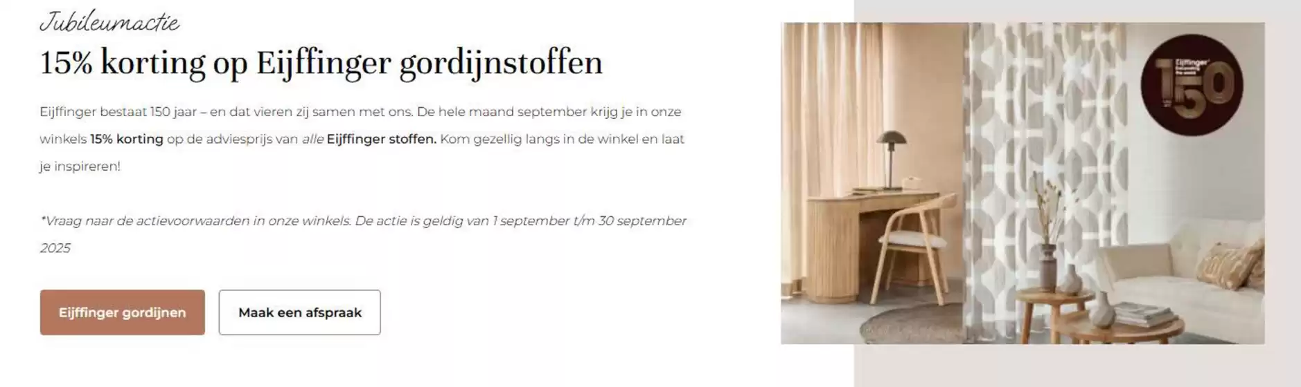 Catalogus van Decorette | 15% korting op Eijffinger gordijnstoffen | 2025-09-15T00:00:00.000Z - 2025-09-30T00:00:00.000Z