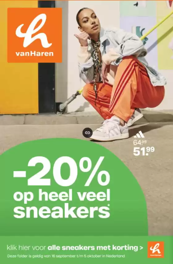Catalogus van vanHaren in Arnhem | -20% op heel veel sneakers | 2025-09-16T00:00:00.000Z - 2025-10-05T00:00:00.000Z