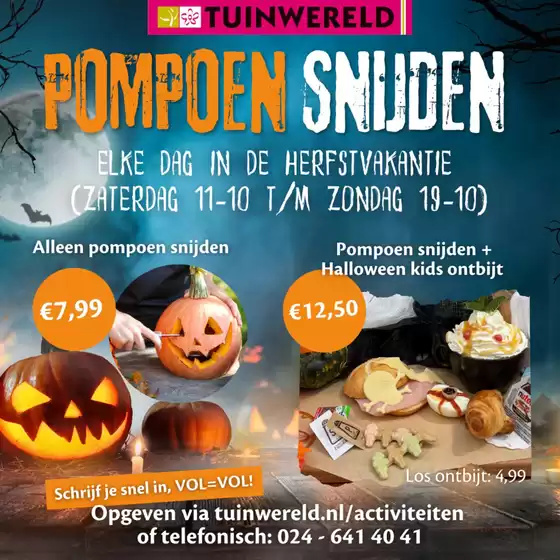Catalogus van TuinWereld | Pompoen snijden | 2025-09-18T00:00:00.000Z - 2025-10-02T00:00:00.000Z