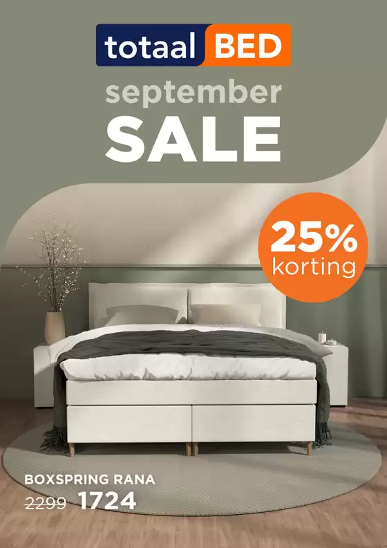 Catalogus van TotaalBED in Lunteren | 25% Korting | 2025-09-22T00:00:00.000Z - 2025-09-27T00:00:00.000Z